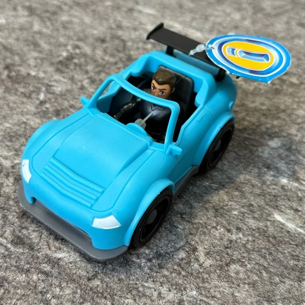 Fisher-Price Imaginenext Turbo Racer Blue Toy Car with Action Figure Push Along